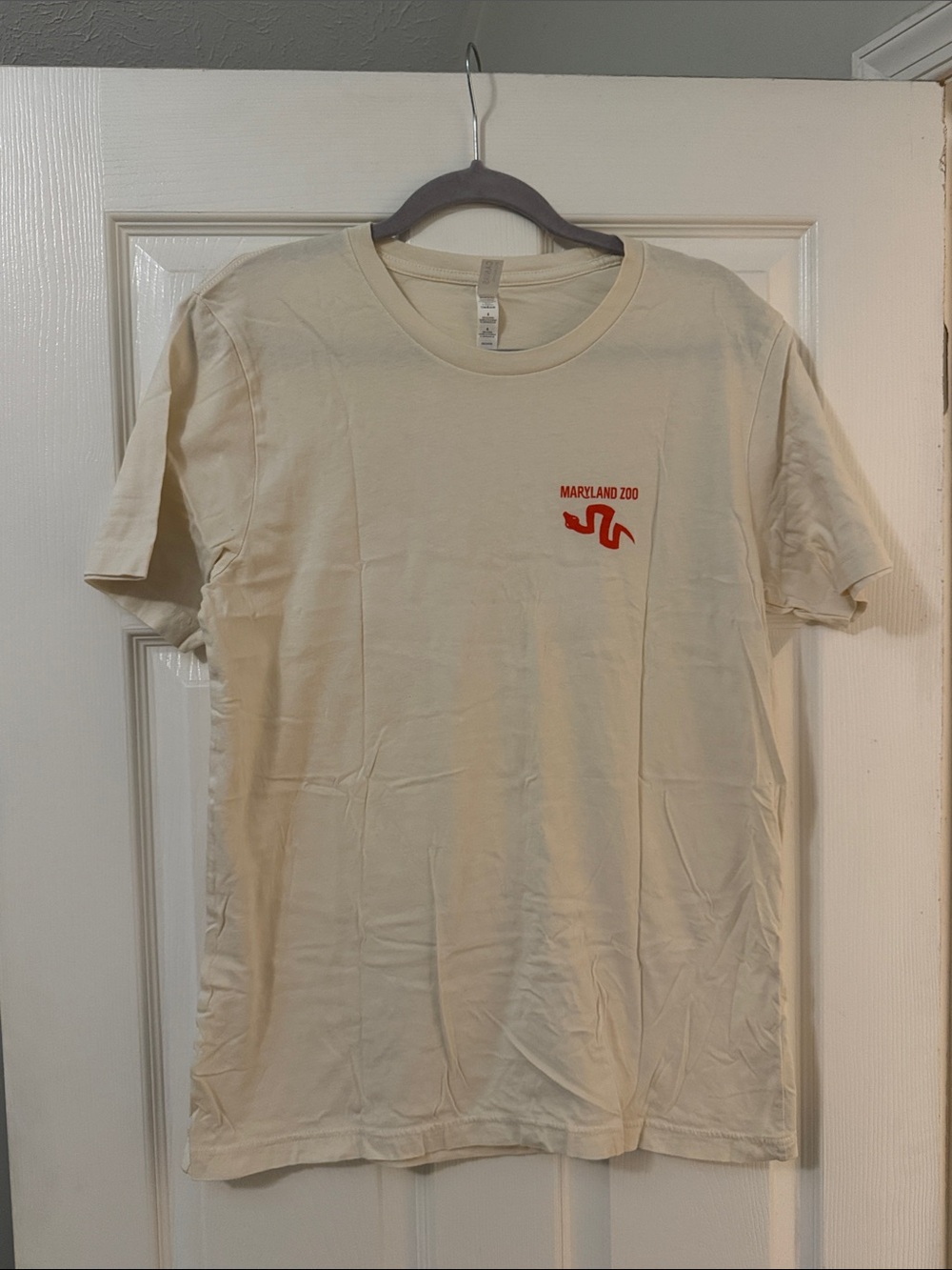 Bella Canvas Cream Short-Sleeve Tee with Red Maryland Zoo Logo